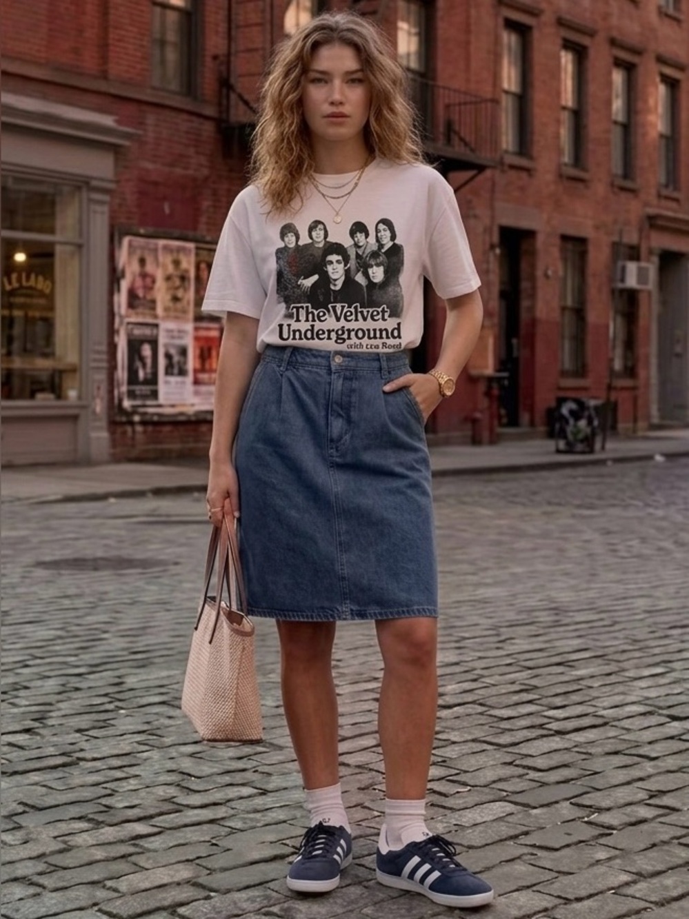 Vintage 90s Hollywood Jeans Montreal Midi Denim Skirt Neo Nostalgia